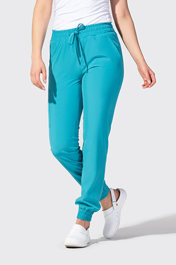  Spodnie medyczne damskie, joggery, Uniformix Comfort CT2057, turkusowy.