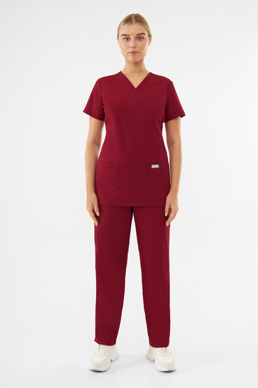 Zestaw medyczny damski Uniformix TEAM, bluza T1000 + spodnie T1190, Burgundy