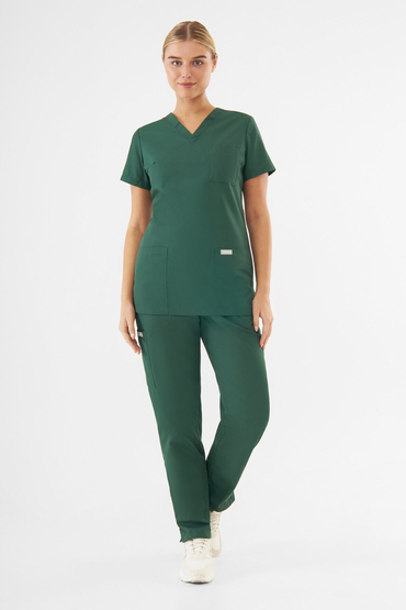 Zestaw medyczny damski Uniformix TEAM, bluza T1000 + spodnie T1190, Hunter Green