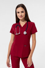 Bluza medyczna damska Uniformix, Super Flex 4000-Burgundy