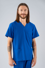 Bluza medyczna męska Uniformix Super Flex , 4050-Royal Blue