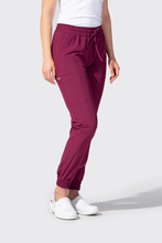 Spodnie medyczne damskie, joggery, Uniformix Comfort CT2057, wino.