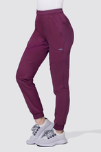 Spodnie medyczne damskie, joggery Uniformix FLEX ZONE, FZ2056, wino